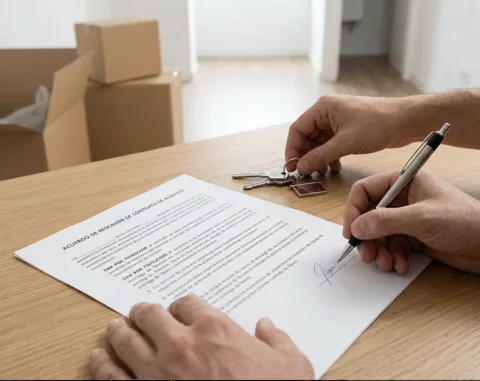Contrato de alquiler y entrega de llaves